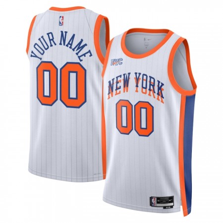 Maillot Basket Homme New York Knicks Personnalisé 2024-25 Nike City Edition Blanc Swingman